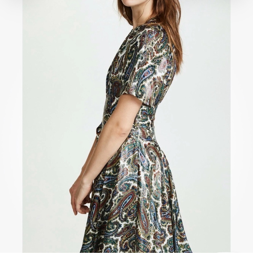Diane von Furstenberg DVF Barton Logo Belted Silk Blend Mini Dress Size 4 - Picture 4 of 9